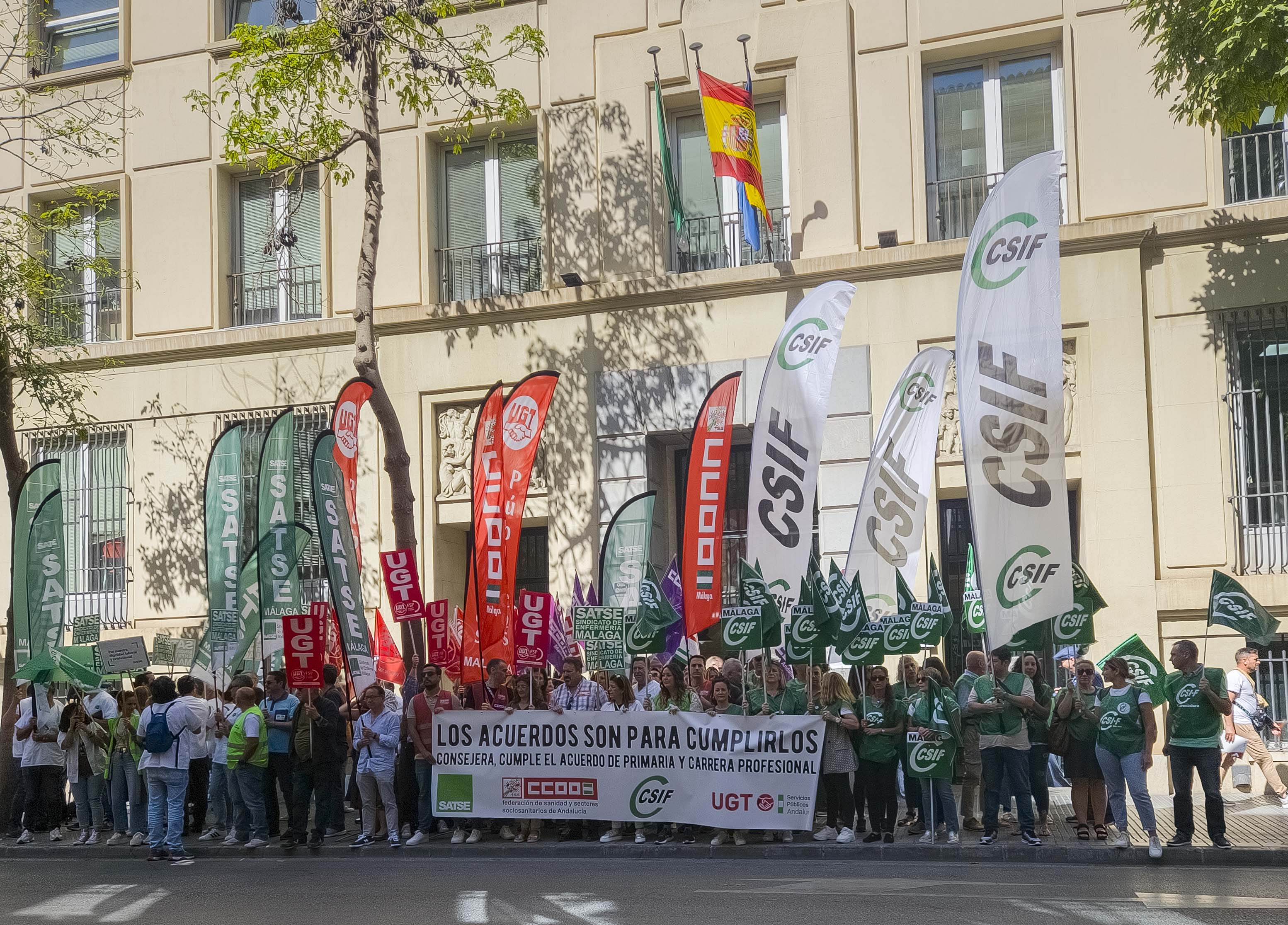 Momento de la protesta en Málaga.